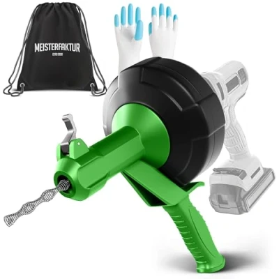 Imagen de Meisterfaktur Desatascador Tuberias [7,5M] Función Automática Espiral para Desatascar ¡Espiral Limpiador de Desagües y Tuberías Aficionados al Bricolaje!