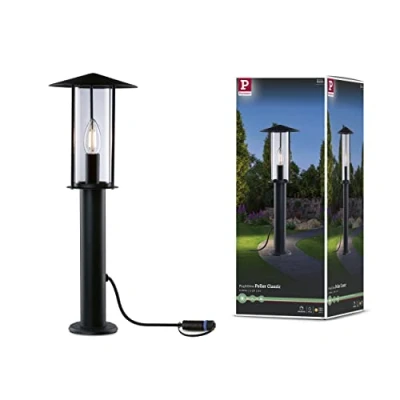 Imagen de Paulmann 94322 Luminaria exterior LED Plug &amp; Shine Classic, baliza, IP44 incl. 1x2 W, regulable, clara, metal, 3000 K E14