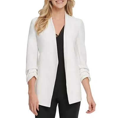Imagen de DKNY OPEN Front Jacket Abrigo corto, Mujer, Talla: Medium, Ivory