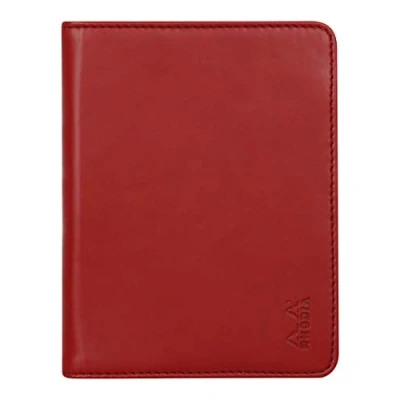 Imagen de RHODIA 212007C Libreta portadocumentos Rhodiarama N 12 Coquelicot para bloc de notas o cuadernos formato B7 (8,5 x cm) Piel italiana Premium Colección