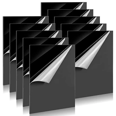Imagen de 10 Piezas Hoja De Plástico acrílicoA4, 297 x 210 mm Plexiglás acrílico Negro Láminas 1,7 Hojas Brillante Tableros para pintura, marco imagen, impresión