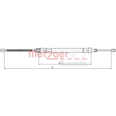 Imagen de METZGER 10.4576 Cable de Freno Mano Atrás derecha 1500/1185 Tambor COFLE CITROËN: Xsara Hatchback, Coupé, Familiar