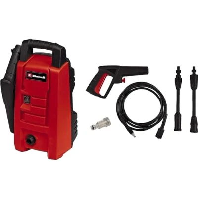 Imagen de Einhell Limpiadora a alta presión TC HP 90 Power X Change (1200 W, máx. bar, rendimiento 372 L/h, conexión de agua + filtro integrado, incl. pistola, manguera, lanza boquilla), rojo y negro