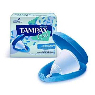 Imagen de Tampax Cup, copa menstrual reutilizable con funda protectora Flujo medio