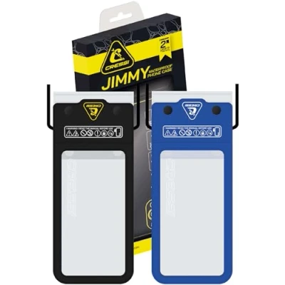 Imagen de CRESSI Jimmy Phone Case Bundle 2 Fundas Blandas Impermeables para Móvil, Unisex Adult, Negro/Azul