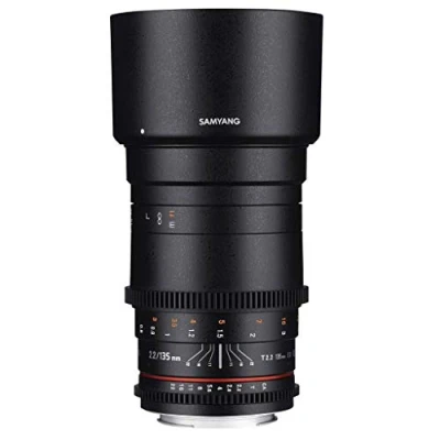 Imagen de Samyang F1312206101 Objetivo para vídeo VDSLR Sony E (Distancia Focal Fija 135mm, Apertura T2.2 22 ED UMC, diámetro Filtro: 77mm), Negro