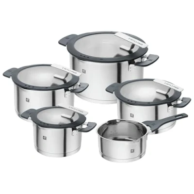 Imagen de ZWILLING SIMPLIFY 66870 005 0 Pots set Stainless steel 5 pcs. Acero inoxidable, Silver Black