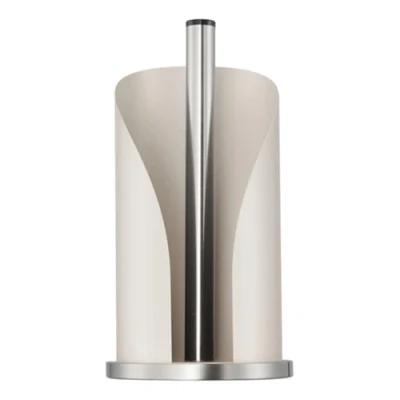 Imagen de WESCO Portarrollos de Papel en Color Arena Mate Acero Inoxidable y Chapa Lacado Colores, Base Inoxidable, para Rollos Cocina estándar o 2 3