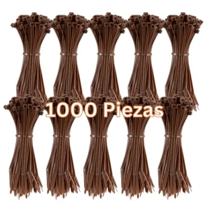 Imagen de Gocableties Bridas plastico marrón para cables 1,000 Piezas 100 mm x 2,5 Tamaño pequeño Resistentes a los rayos