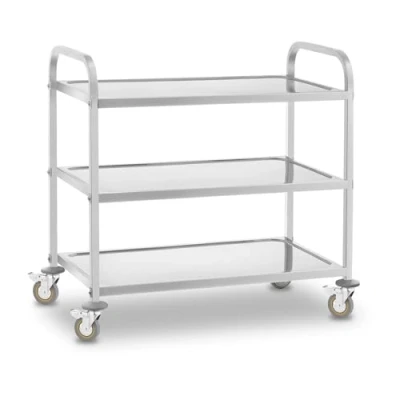Imagen de Royal Catering Carro de Servicio Postre Cocina con Ruedas 3 bandejas RCSW (101 x 55 96,5 cm, Capacidad Carga: 480 kg, Grosor los estantes cm)