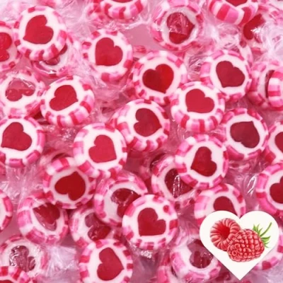 Imagen de EinsSein 0,5 Caramelos Corazón boda rosa rojo bianco 500g Dulces en Forma de para decoración mesa, bautizo, cumpleaños, comunión Sweet Table candy bar bars sweets wedding regalos