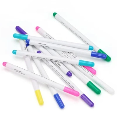 Imagen de Rotuladores de Tela Borrables con Agua, Tinta que Desaparecen, Solubles en Agua Desaparecen para Bordar Punto Cruz, 7 Colores 12 PCS