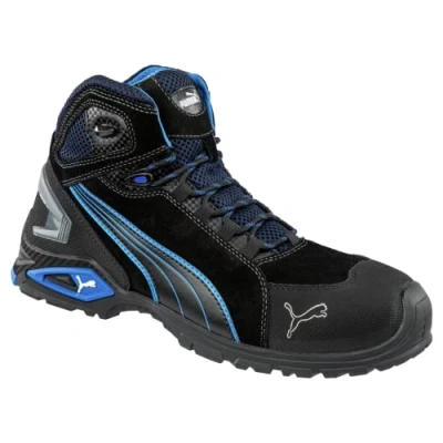 Imagen de PUMA 632250 44, Safety Rio Black Mid 44 Botas de Seguridad S3 (Talla, 1 par), Color Negro y Azul Hombre, Noir Gris Bleu Blanc, EU