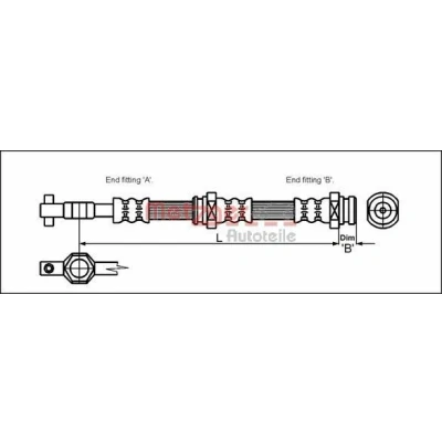 Imagen de METZGER 4113304 Latiguillos de Freno 536 MAZDA: 626 III Hatchback