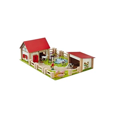 Imagen de Eichhorn Granja de Madera con Animales, Figuras y Accesorios 21 Piezas en total Adecuado a partir 3 años