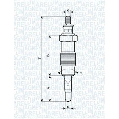 Imagen de MAGNETI MARELLI 062582804304 Bujía de precalentamiento 11V 10A M12X1,25 OPEL: Movano A Furgón, FORD: Escort 6 Cabrio, 6, ORION 2