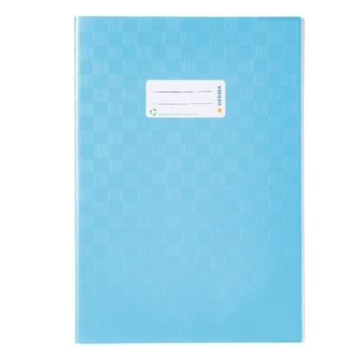 Imagen de HERMA 7453 sobres A4 de rafia azul claro, 25 unidades, fundas para cuadernos escolares con etiqueta y estructura rafia, polipropileno resistente lavable, juego