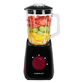 Imagen de Aigostar Pomegranate Batidora de Vaso 750W,Jarra Cristal Termoresistente 1.5L, Cuchillas 4 hojas con diseño 3D acero inoxidable tipo 304. Función P, 2 velocidades, 20000rpm.