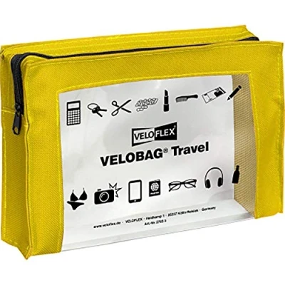Imagen de VELOFLEX 2705310 VELOBAG Travel DIN A5 bolsa pequeña con cremallera multiusos, textil y PVC, amarilla, 1 pieza