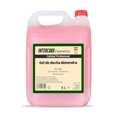 Imagen de Intercabo Gel de ducha baño Garrafa 5L Recarga Servicios hotel y champu Biodegradable Ecológico Geles Almendra