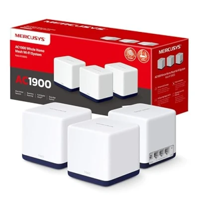 Imagen de Mercusys HALO H1900G AC1900 Mesh Wi Fi, Doble Banda, Cobertura hasta 550 m², 3x Gigabit Puerto por Unidad, MU MIMO, Beamforming, Control Parental, Smart Connect, 3 Pack