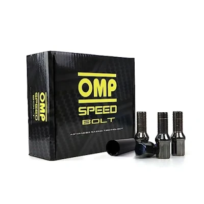 Imagen de OMP Set 20 Tornillos de Rueda con Metrica M14X1.25 Llave 17 o 19 Largo Roscado 27MM Color Gris y Material DIN 10.9