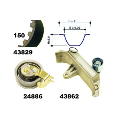 Imagen de MAPCO 23830 Kit de correa distribución 150 con material montaje añadido SEAT: Leon I Hatchback, Ibiza 2, Alhambra I, AUDI: A6 C5 Berlina