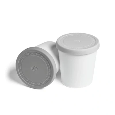 Imagen de SPRINGLANE Set de 4 recipientes para conservar helado 400 ml hecho plástico sin BPA con tapas silicona hérmeticos apto lavavajillas Gris