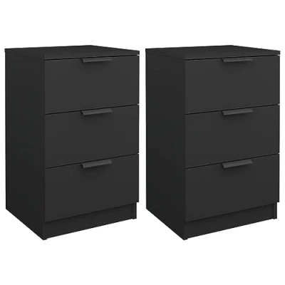 Imagen de vidaXL Mesitas de Noche 2 Unidades Negro 40x36x65 cm