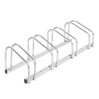 Imagen de WOLTU Soporte para Aparcar 4 Bicicletas, Aparcamiento Bicis, Fácil Montaje en Suelo y Pared, Uso Interior Exterior, Garaje Jardín, Hierro Galvanizado Antioxidación FZ1139m2
