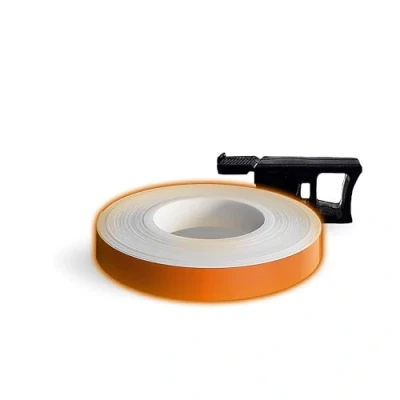 Imagen de 4R Quattroerre.it 10284 Wheel Stripes Tiras Reflectantes para Llantas de Moto con Aplicador, Naranja, 7 mm x 6 mt