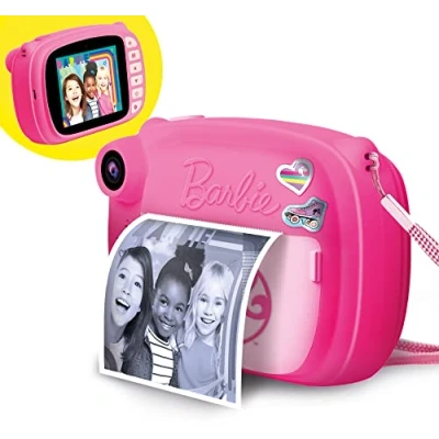 Imagen de Lisciani BARBIE Print Cam Cámara Instantánea para Niños a Partir de 5 años 3 en 1: Fotos Instantáneas Selfie Video Imprime 180 Gran Pantalla Color LCD Adhesivos