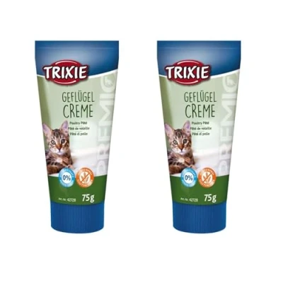 Imagen de Crema de Pollo Trixie Premio para Gatos Paquete Doble 2 x 75 g Complemento Alimenticio Puede Ayudar a facilitar la administración medicamentos con