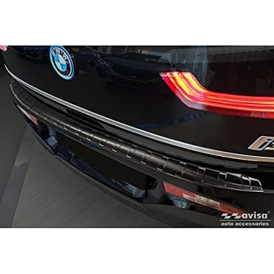 Imagen de Avisa Protector del Parachoques Trasero Inoxidable Negro Compatible con BMW i3 (i01) Facelift 2017 &#039;Ribs&#039;