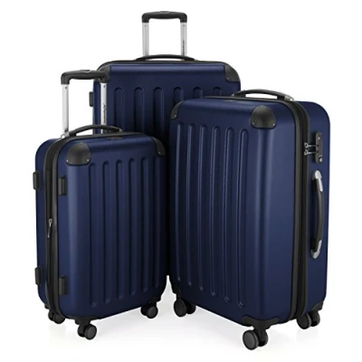 Imagen de HAUPTSTADTKOFFER SPREE Juego de 3 maletas rígidas, Trolley expandible, Equipaje viaje, 4 ruedas dobles, TSA, (S,M y L), Azul oscuro
