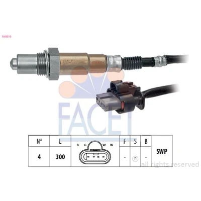 Imagen de FACET 10.8510 Sonda lambda térmico, plana, Rosca engrasada FORD: Focus Mk4 Hatchback, FIESTA 7