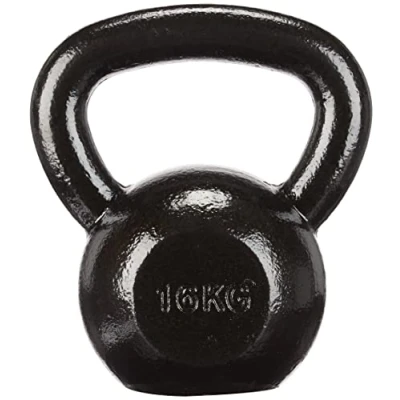 Imagen de Amazon Basics Pesa rusa de hierro fundido, 16 kg, Negro