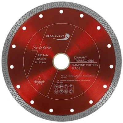 Imagen de PRODIAMANT Disco de diamante F35 200 mm x orificio 30 con anillo 25,4 para baldosas gres porcelánico y piedra natural máquinas corte azulejos