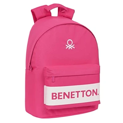 Imagen de Safta BENETTON Raspberry Mochila Juvenil para Portátil 14.1&quot;, Ideal Jóvenes de Diferentes Edades, Cómoda y Versátil, Calidad Resistencia, 31x16x41 cm, Color Rosa fucsia