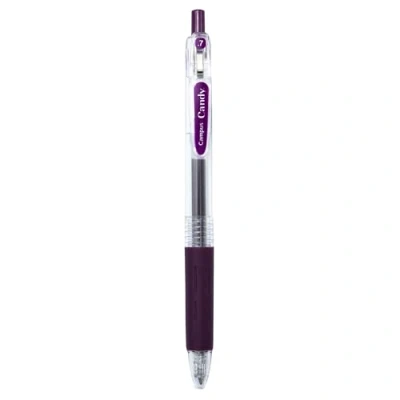 Imagen de Campus Bolígrafo de Gel Candy, Bolígrafos Colores Recargables con Trazo 0.7mm, Tinta Secado Rápido y Resistente al Agua (Bolígrafo, Violeta Berenjena, 1 unidad)