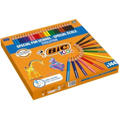 Imagen de BIC Kids Evolution ECOlutions Lápices para Colorear Colores Surtidos, Caja de 144 Unidades
