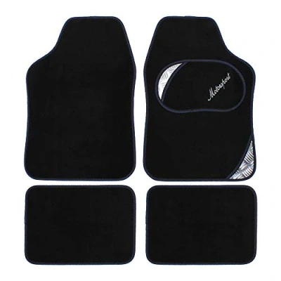 Imagen de JVL 01 930BL Juego de Alfombrillas universales PVC, Color Negro y Azul, 4 Piezas
