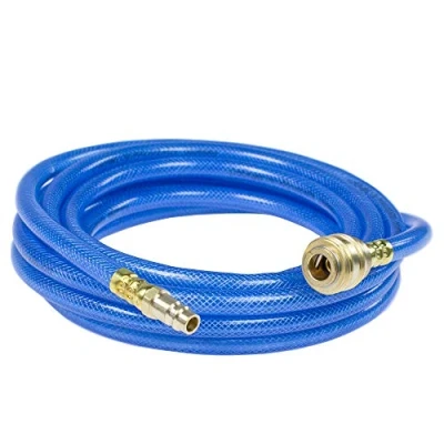 Imagen de as Schwabe Mangueras de aire comprimido con inserto tejido poliéster Serie 2050, 5 m manguera PVC 9 x 3 mm acoplamiento rápido y boquilla enchufable, azul