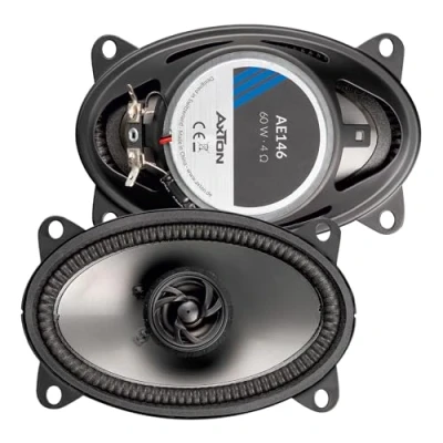 Imagen de AE146 Sistema coaxial de 2 vías Ovalado 4 x 6/10 15 cm, Altavoces ovalados para Coche Delanteros o Traseros, Sonido con 100 vatios, también Apto autocaravanas, 1 par