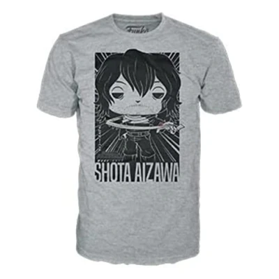 Imagen de Funko Pop! &amp; tee: My Hero Academia (MHA) Hota Shota Aizawa Small (S) Camiseta, Franela Ropa con Figura de Vinilo Coleccionable Idea Regalo Juguetes y Camiseta Manga Corta Hombres