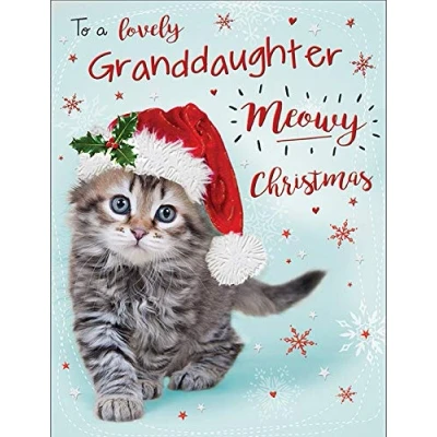 Imagen de Piccadilly Greetings Bonita tarjeta de Navidad para nieta, 8 x 6 pulgadas
