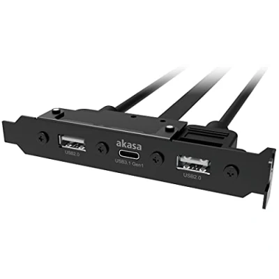 Imagen de Akasa Cable Adaptador Interno USB 3.1 Gen 1 con Puertos 2.0 Tipo A duales Soporte PCI 5 GB/s Convertidor Tarjetas de Puerto AK CBUB53 40BK
