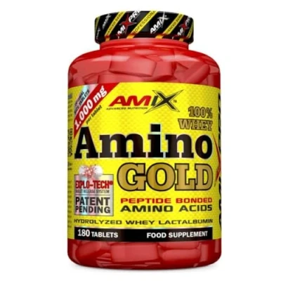 Imagen de AMIX Suplemento Alimenticio Whey Amino Gold en 180 Tabletas Ayuda a Evitar la Degradación Muscular Contribuye al Aumento de Masa Proteína Suero Leche