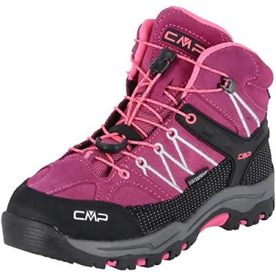 Imagen de CMP Rigel MID Trekking WP Unisex Botas de montaña para niños, Talla: 32, Berry/pink fluo Piel/tela