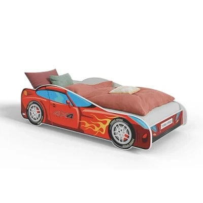 Imagen de KOBI Cama Infantil Carro anticaida Coche de Carreras 4x4 160x80cm Juvenil con colchón Cunas niños Niñas Individual para